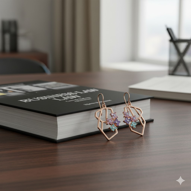 Elegant jewelry on books